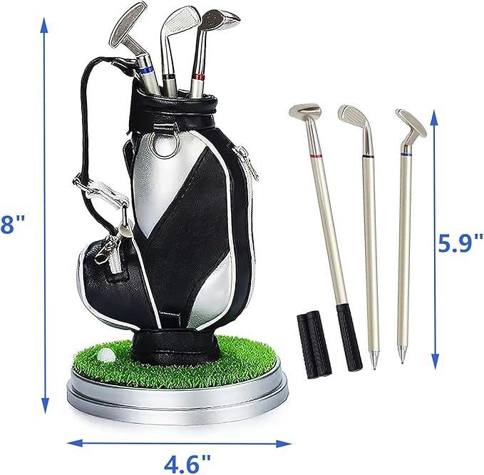 Golf Gifts for Men - Ideal Stocking Stuffers for Adults, White Elephant Gifts for Golfers, Dad, Him, Coworkers, Boss on Christmas & Birthday - Funny Golf Pen Holder, Home Office Decor Desk Accessories-DeskLoop Office