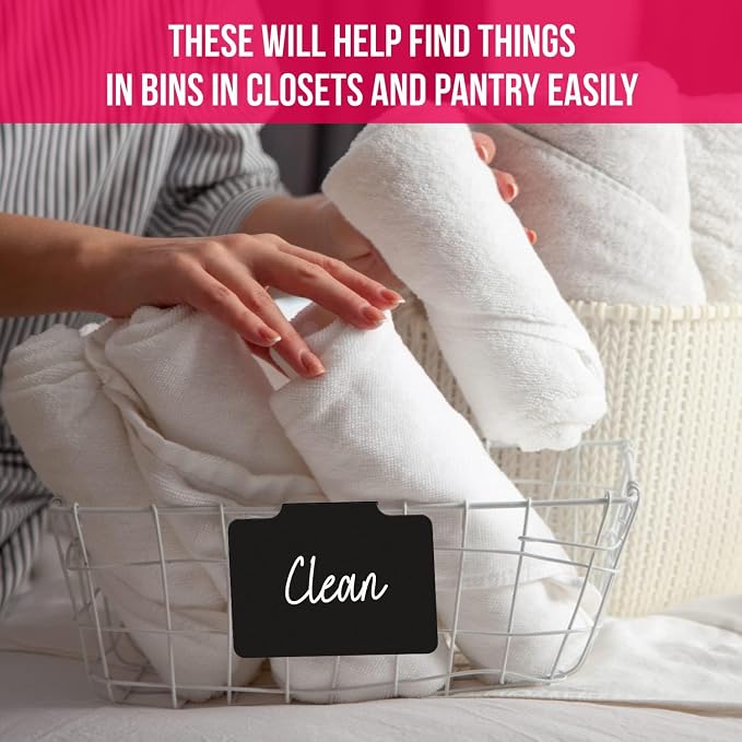 Basket Labels Clip On for Pantry Organization and Storage Baskets Bin Labels - Image 7