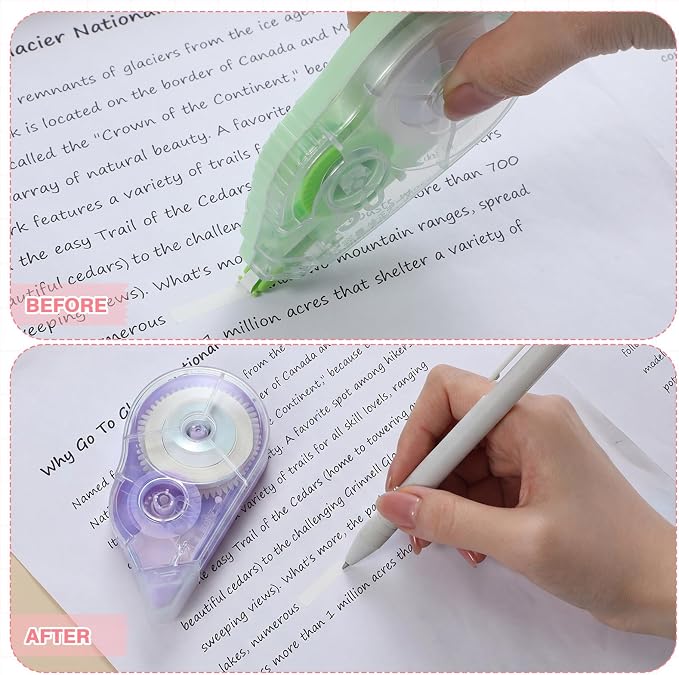 60 Pcs Colorful Correction Tape 39.4 ft White Wrong out Tear Resistant Bulk - Image 6
