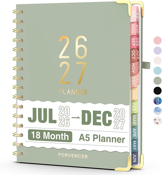 Jul 2026 - Dec 2027 Planner, Forvencer 18 Month Academic Planner 2026-2027 by Forvencer
