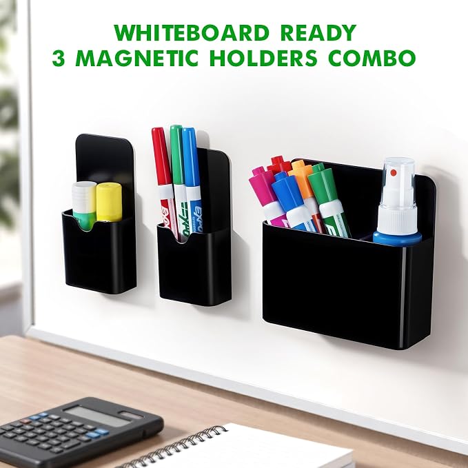 3 Pcs Magnetic Marker Holder for Whiteboard, Plastic Magnet Dry Erase Marker - Image 4