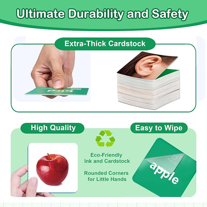 Thick Baby Flash Cards for Toddlers 1-3 Sight Words Flash Cards for - Image 4