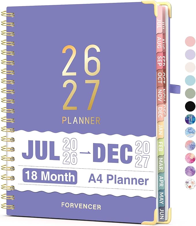 Jul 2026 - Dec 2027 Planner, Forvencer 18 Month Academic Planner 2026-2027 by Forvencer