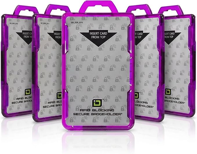 ID Stronghold - Pack of 5 - RFID Blocking Secure Badge Holder - Duolite 2 Card by IDStronghold