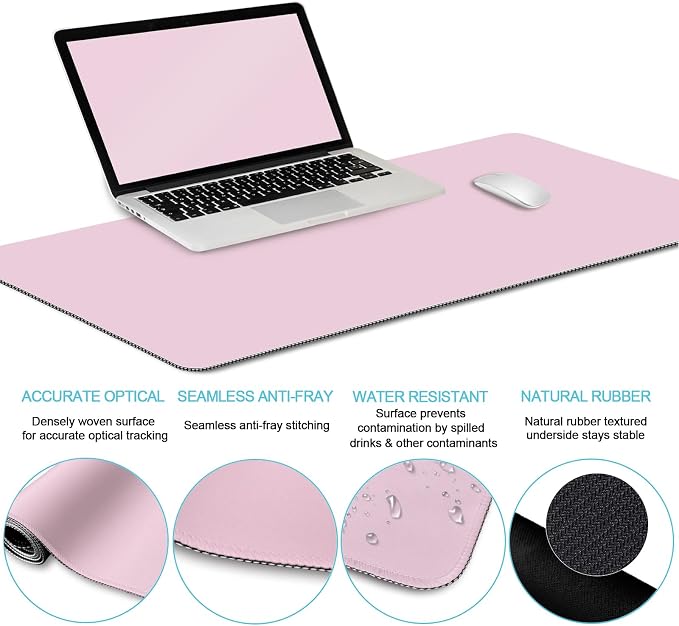 LIMKRIAN Pink Mouse Pad Set, Complete XXL Desk Mat - Image 6