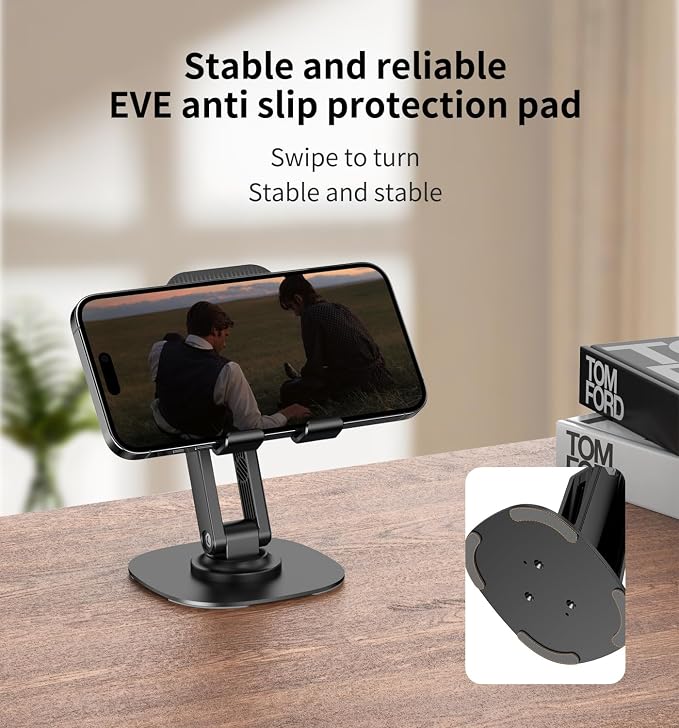360° Rotating Cell Phone Stand for Desk, Adjustable & Foldable Phone Holder - Image 3