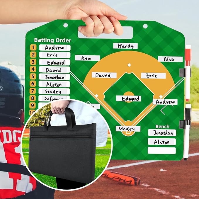 Magnetic Baseball Lineup Board | Baseball Dry Erase Coaching Broad | Softball - Image 3