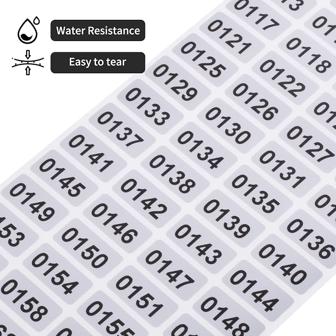 1-2000 Consecutive Number Inventory Stickers Self Adhesive Waterproof Labels - Image 3
