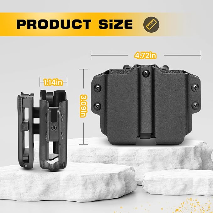 Kydex Magazine Holder, Forcenter OWB Double Magazine Pouch, Universal Magazine - Image 5