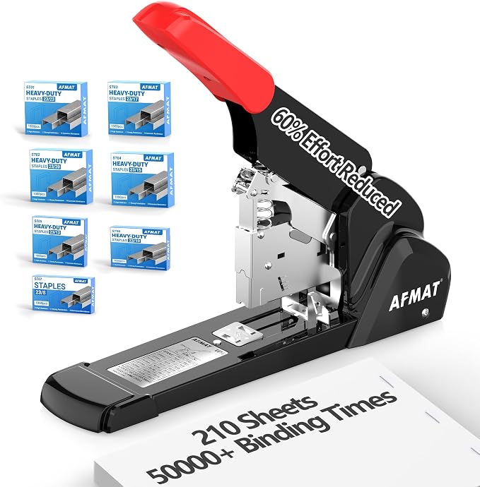 AFMAT Heavy Duty Stapler, 210 Sheet Staplers by AFMAT