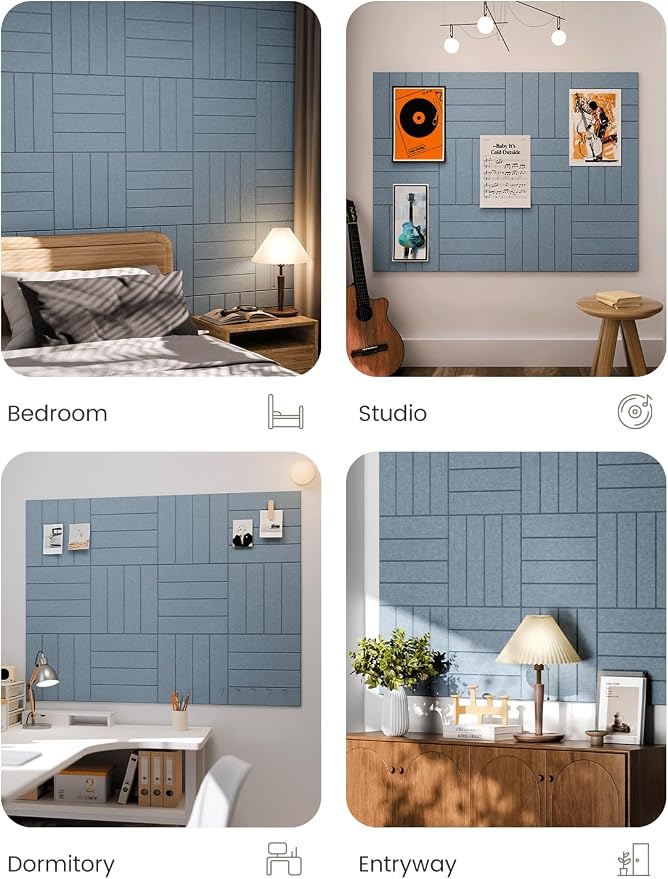 Fluxynara Felt Bulletin Board Tiles Large 48" x 36" Cork Board Alternative-12 - Image 9