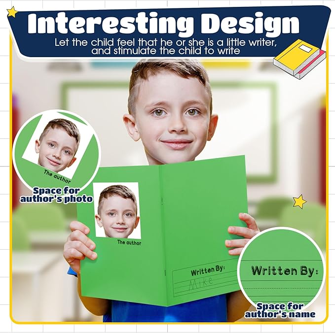 Henoyso 12 Pcs Primary Composition Notebook K-2 9 3/4 x 7 1/2 Inch Primary Journal, Back to School Supplies, Bulk Blank Writing Book for Kid to Write Draw Journal 60 Page Notebooks (Fresh Color)-DeskLoop Office