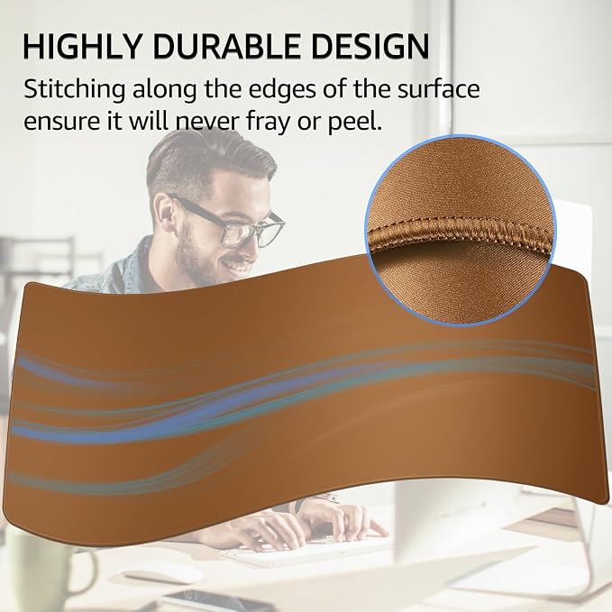 KTRIO Large Gaming Mouse Pad, Desk Mat, 31.5 x 15.7 in, Coffee Brown, XXL | - Image 3