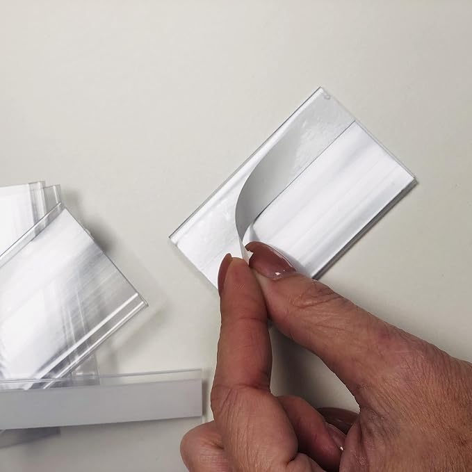 Pack of 100 Transparent Self-Adhesive Label Holders 39 mm Height 70 mm Length - Image 8