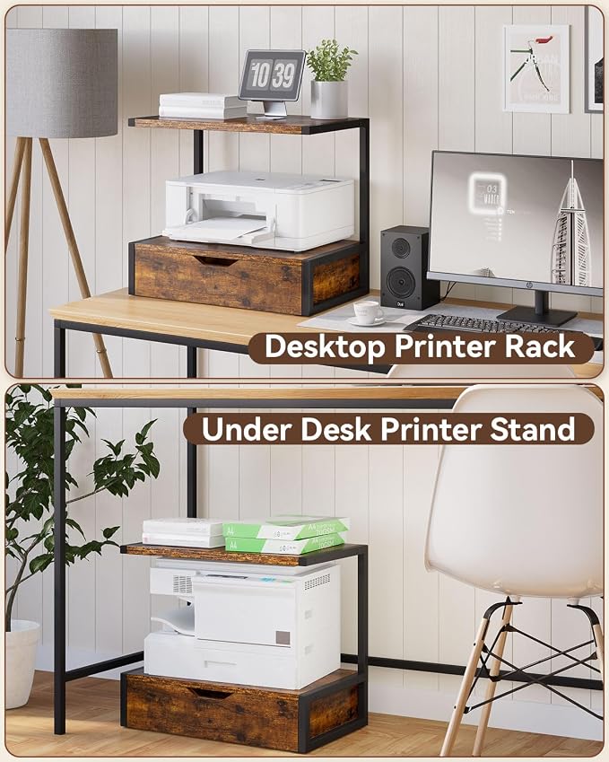 IBUYKE 2 Tier Desktop Printer Stand, Printer Table - Image 6