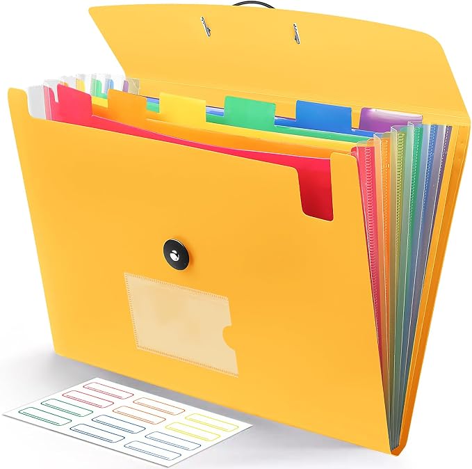 Accordian File Organizer 7 Pocket Expanding File Folder by RIEJIN