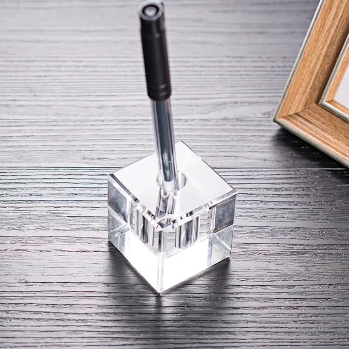 Glass Pen Holder Honeycomb Desk Accessory Fountain Pen Office Supplies Party & Gift Idea Home Decor (SQUARE)-DeskLoop Office