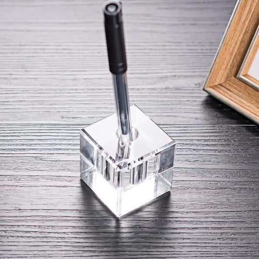 Glass Pen Holder Honeycomb Desk Accessory Fountain Pen Office Supplies Party & Gift Idea Home Decor (SQUARE)-DeskLoop Office