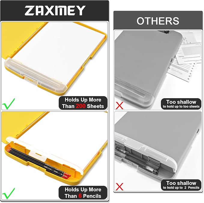 Plastic Clipboard with Storage, 8.5 x 11 Storage Organization Box Side-Opening - Image 5