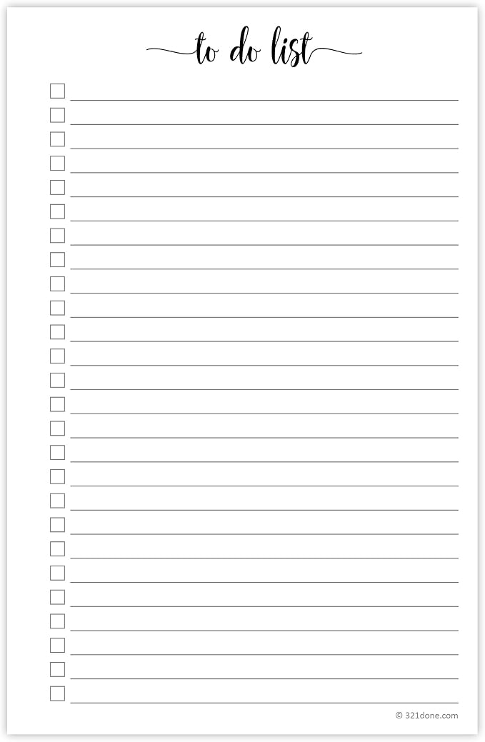 321Done To Do List Notepad for Planner Refill Pages – Made in USA by 321Done