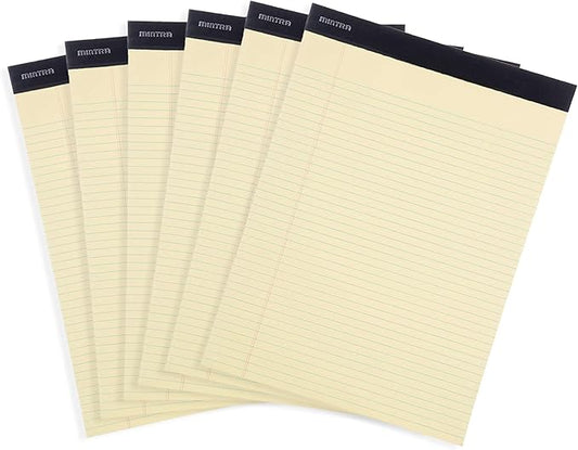 Mintra Office Legal Pads - ((BASIC CANARY 6pk, 8.5in x 11in, NARROW RULED))-DeskLoop Office