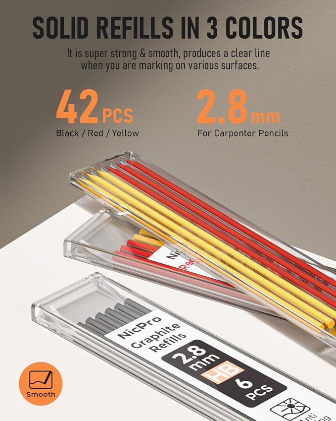 Nicpro 16 Pack Mechanical Carpenter Pencil Set - Image 5