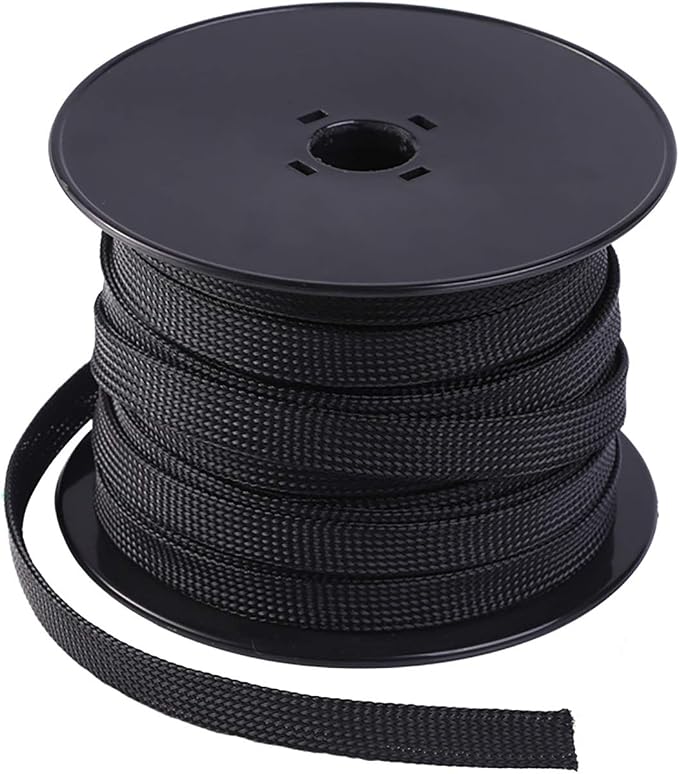 Keco 100ft – 3/4 inch PET Braided Expandable Cable Sleeve – Wire Sleeving by KECO