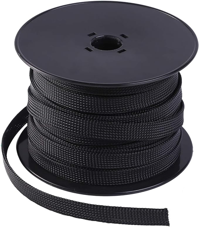 Keco 50ft – 1/4 inch & 1/2 inch PET Expandable Braided Cable Sleeve – Wire by KECO