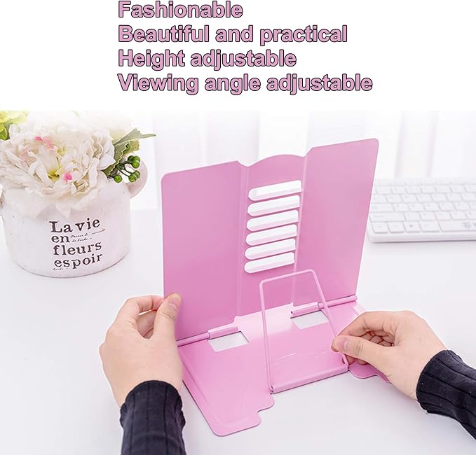 MSDADA Book Stand Metal Reading Rest Book Holder Adjustable Cookbook Documents - Image 5