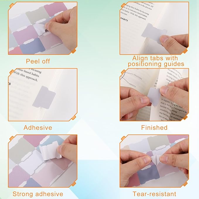 20 Sheets/240 Pieces Sticky Index Tabs, Double Sided Book Page Markers Tabs - Image 5