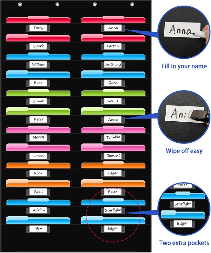 REGELETO 24 Pockets File Storage Pocket Chart - Image 3