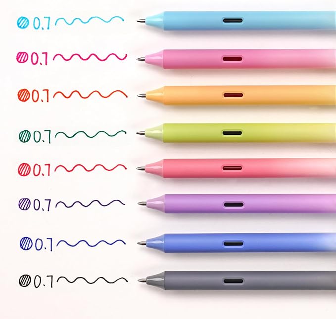 WRITECH Fine Point Gel Pens: 8ct Multi Colored 0.7mm Medium Point Retractable - Image 2