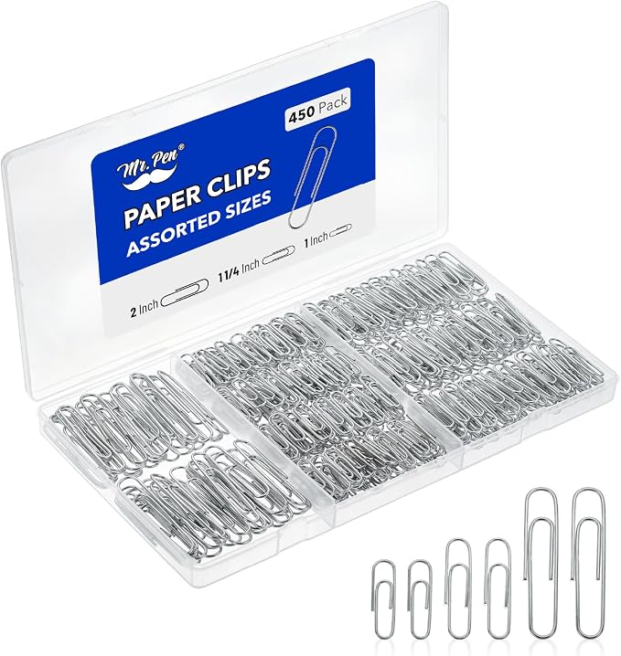 Mr. Pen- Silver Paper Clips, Large and Small by MrPen