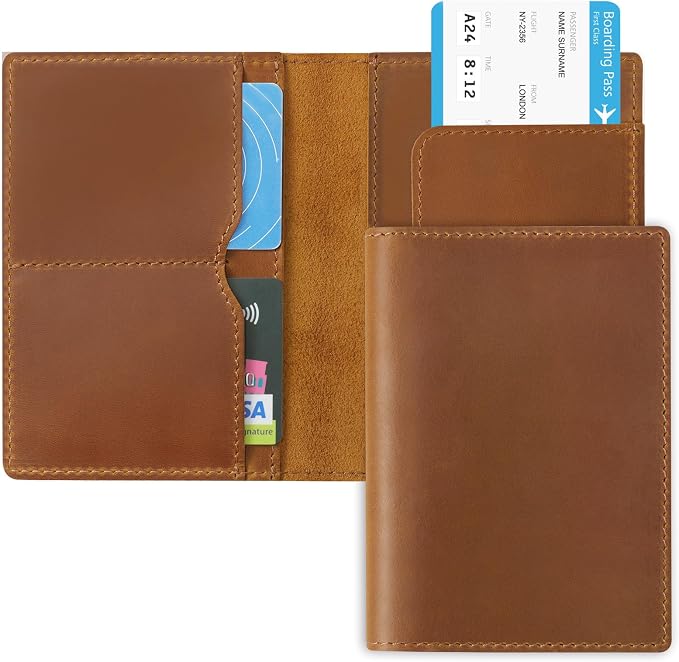 Jack&Chris Leather Passport Holder, Handmade Passport cover, Travel Wallet - Image 2
