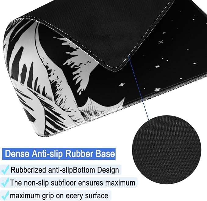 Large Gaming Mouse Pad with Double Stitched Edges, 14.9 x 11.7 inches - Image 4