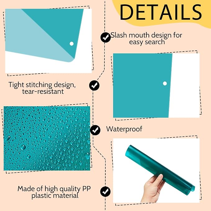 Maitys 50 Pack Binder Pockets 3 Hole Punch Clear Plastic Document Folders - Image 3