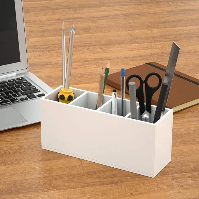 NIUBEE Acrylic Pen Holder 4 Compartments - Image 6