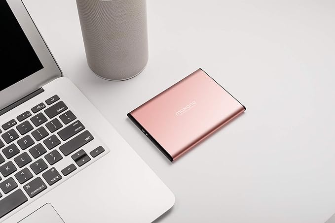 Maxone 500GB Ultra Slim Portable External Hard Drive HDD USB 3.0 Compatible with PC, Laptop - Rose Pink-DeskLoop Office