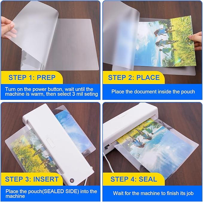 400 Pack Laminating Sheets, 3 Mil, 9 x 11.5 Inches Thermal Laminating Pouches Lamination Sheet Paper for Laminator, Clear, Letter Size, Office and School Supplies-DeskLoop Office