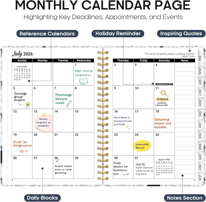 Planner 2026-2027, Academic Year Weekly and Monthly Calender Planner, from Jul - Image 2