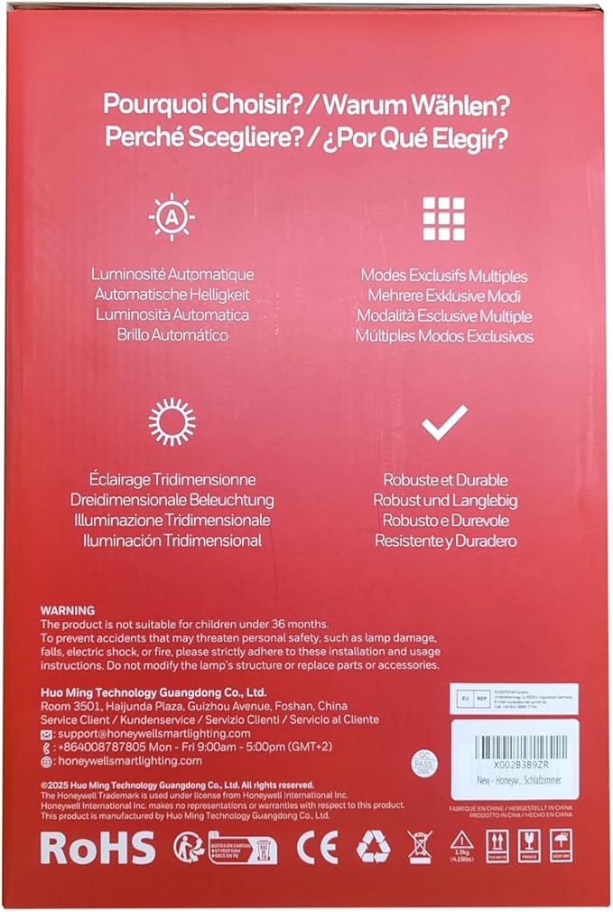 Honeywell Desk Lamp for Home Office, H6 Sunturalux™ Eye-Caring Led Desk Light, 800LM Dimmable Desk Lamp with Timer, Touch Control Tall Desk Reading Light, Table Lamp for Circle Webcam, Study, Bedroom-DeskLoop Office