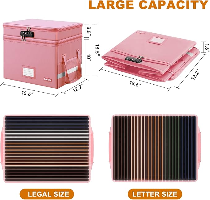 DocSafe File Box with Lock, Large Portable Home Office Filing Safe - Image 6