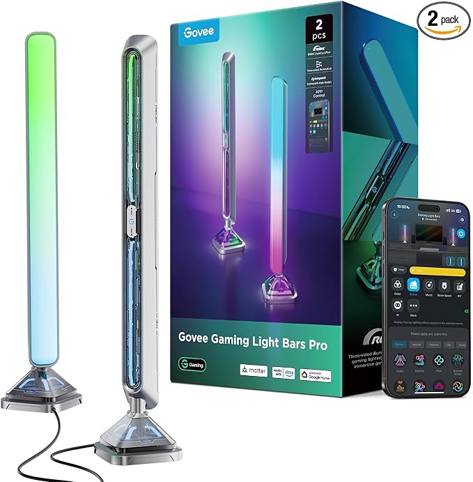 Govee Gaming Light Bars Pro, 16-Inch Smart RGBIC Wi-Fi LED Game Lights | by Unknown