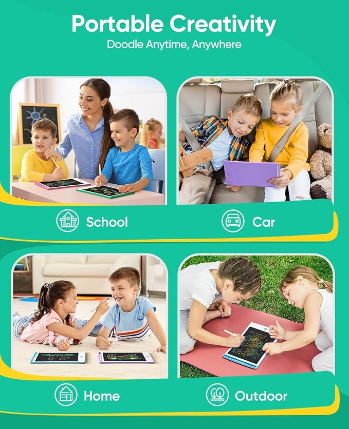 4 Pack LCD Writing Tablet, 8.5 Inch Colorful Toddlers Drawing Tablet - Image 6