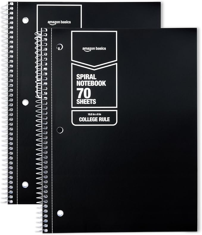 Amazon Basics College Ruled Spiral Notebook, by AmazonBasics