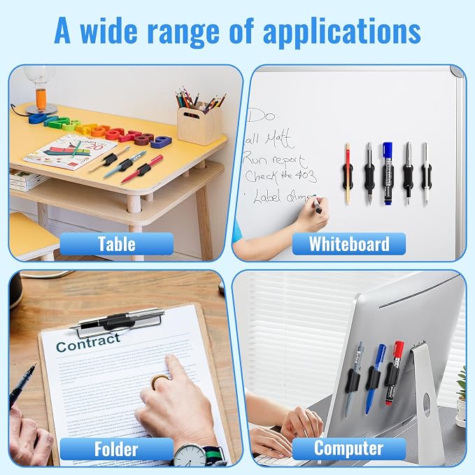 VZZNN Adhesive Pencil Holders for Desk, Marker Holder, Adhesive Pen Holder for - Image 7