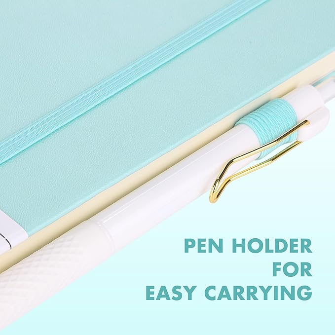 Aodaer 12 Set Lined Notebook Journals with Pens A5 Notebooks 100 GSM College Ruled Hardcover Notebook PU Leather Notepad with Pen Holder for Office School, 5.7 x 8.3 Inches, Light Multicolor-DeskLoop Office