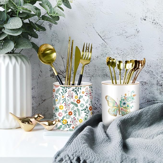 Cute Pen Holder for Desk, Ceramic Durable Pencil Cup, Simple&Modern Style - Image 2