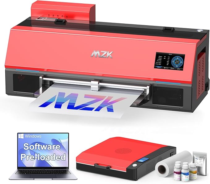 MZK A3 Plus DTF Printer XP600 Doubled-Speed,13+" DTF Film,Built-in Holiday Automatic Timed Cleaning Printhead,LED Multi-Function Fouch Screen,Film Cutter,White Ink Circulation,Gift Ink 2 Year-DeskLoop Office