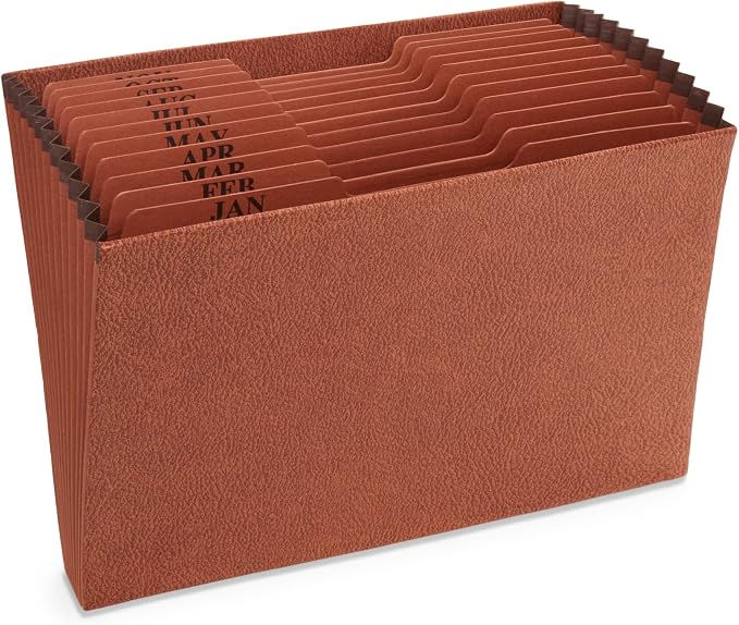Blue Summit Heavy Duty Expanding File, Open Top, Letter Size, Monthly Organizer by BlueSummitSupplies